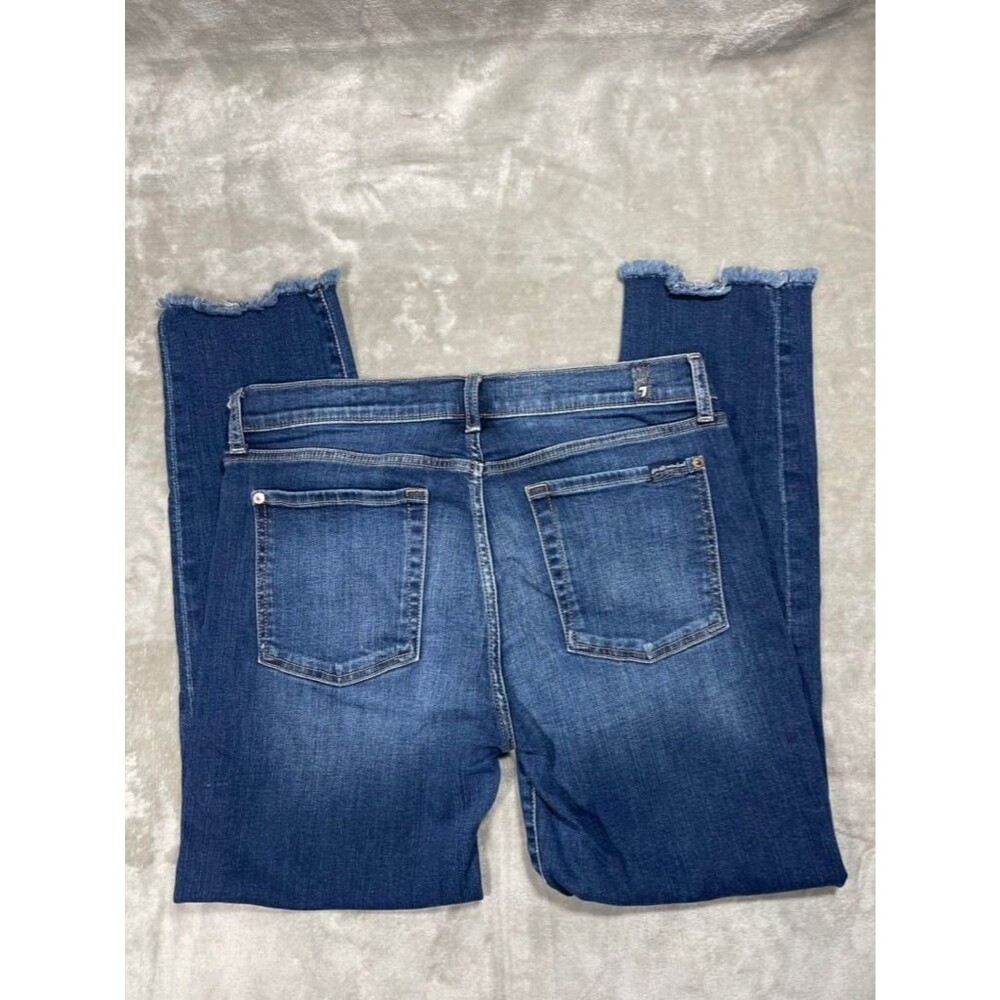 7 For All Mankind Roxanne Ankle Jean Women Size 32 Bair Crop Slim Denim - Picture 13 of 15